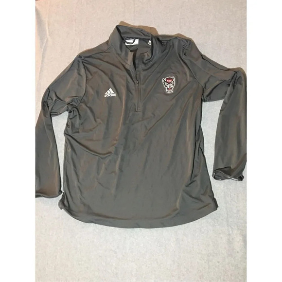 Mens Adidas Quarter Zip Size XXL Grey North Carolina State Lightweight - Picture 1 of 1